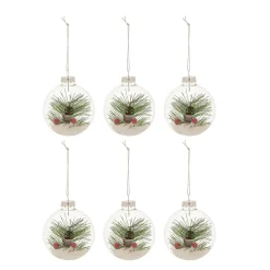 Boule de Noël en verre transparent x6-Gifi Outlet