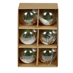 Boule de Noël en verre transparent x6-Gifi Outlet