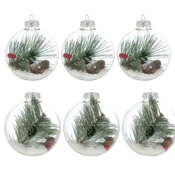 Boule de Noël en verre transparent x6-Gifi Outlet