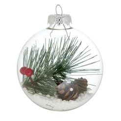 Boule de Noël en verre transparent x6-Gifi Outlet