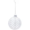 Boule de Noël en verre transparent design relief blanc Ø8 cm-Gifi Online