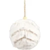 Boule de Noël fausse fourrure blanc et beige Ø8,5cm-Gifi Outlet