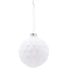 Boule de Noël finition floqué en verre blanc Ø8 cm-Gifi Outlet