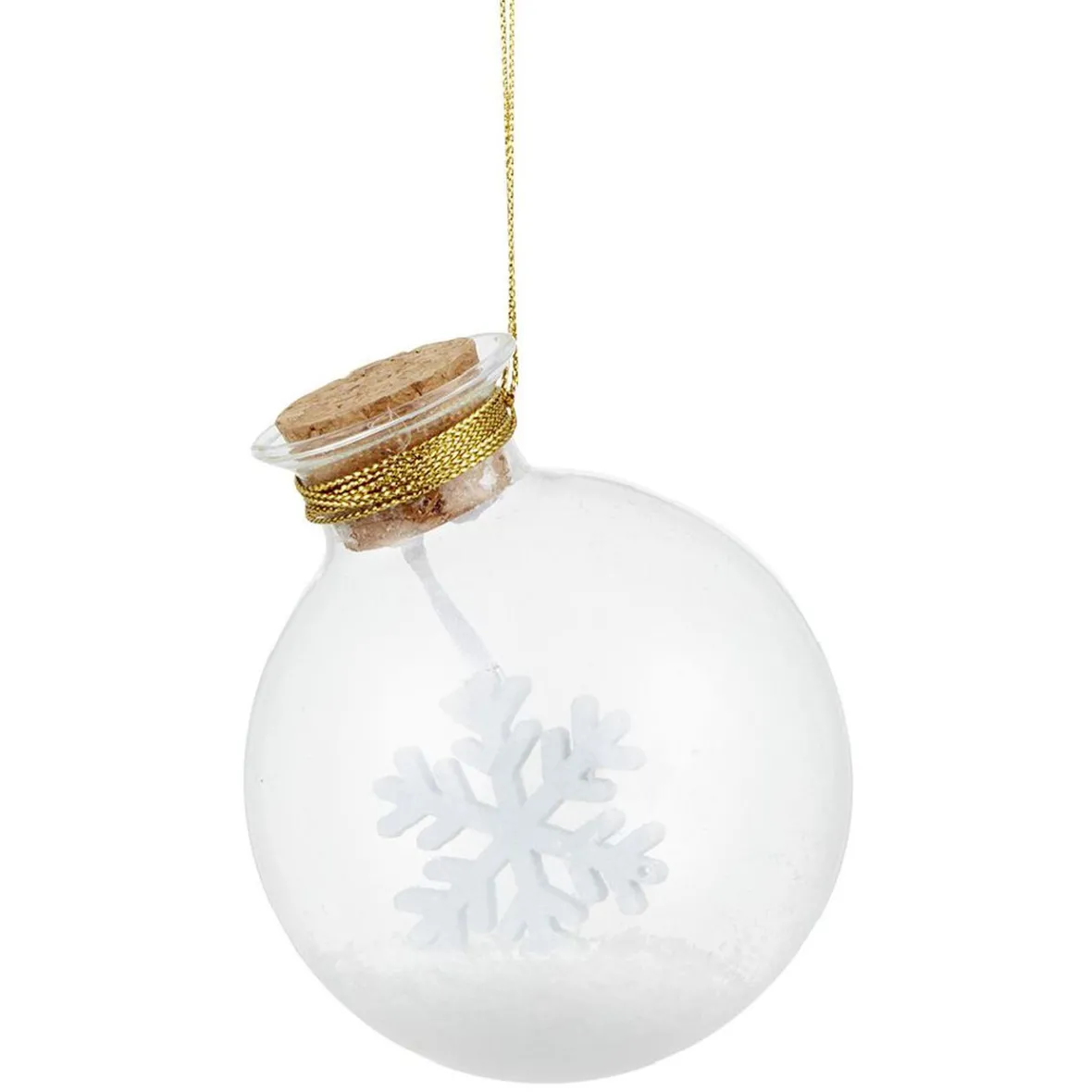 Boule de Noël flocon de neige en verre Ø8x10 cm-Gifi Best