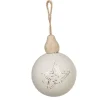 Boule de Noël forme goutte blanc naturel x3-Gifi Clearance