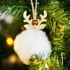 Boule de Noël fourrure blanche Ø6cm-Gifi Best