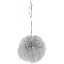 Boule de Noël fourrure gris Ø6cm-Gifi Discount
