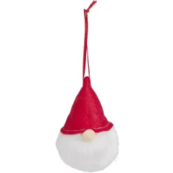 Boule de Noël gnome rouge et blanc Ø6xH11cm-Gifi Hot