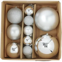 Boule de Noël gris argenté x15-Gifi Best