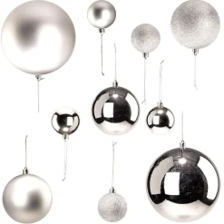 Boule de Noël gris argenté x15-Gifi Hot