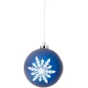 Boule de Noël imprimé flocon pailleté bleu et blanc Ø8cm-Gifi New
