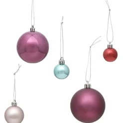 Boule de Noël mauve bleu fuchsia violet x50-Gifi
