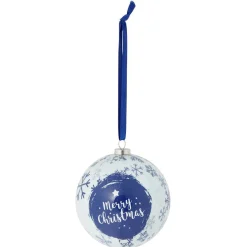 Boule de Noël motif banquise bleu et blanc Ø8cm - 3 modèles-Gifi Sale
