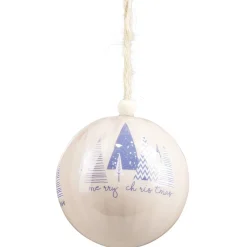 Boule de Noël motif bleu et blanc Ø8 cm-Gifi Online