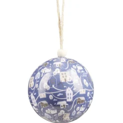 Boule de Noël motif bleu et blanc Ø8 cm-Gifi Online