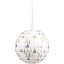 Boule de Noël motif bleu et blanc Ø8 cm-Gifi Online