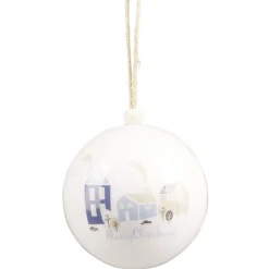 Boule de Noël motif bleu et blanc Ø8 cm-Gifi Online
