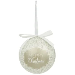 Boule de Noël motif et inscription Merry Christmas Ø8 cm-Gifi Discount