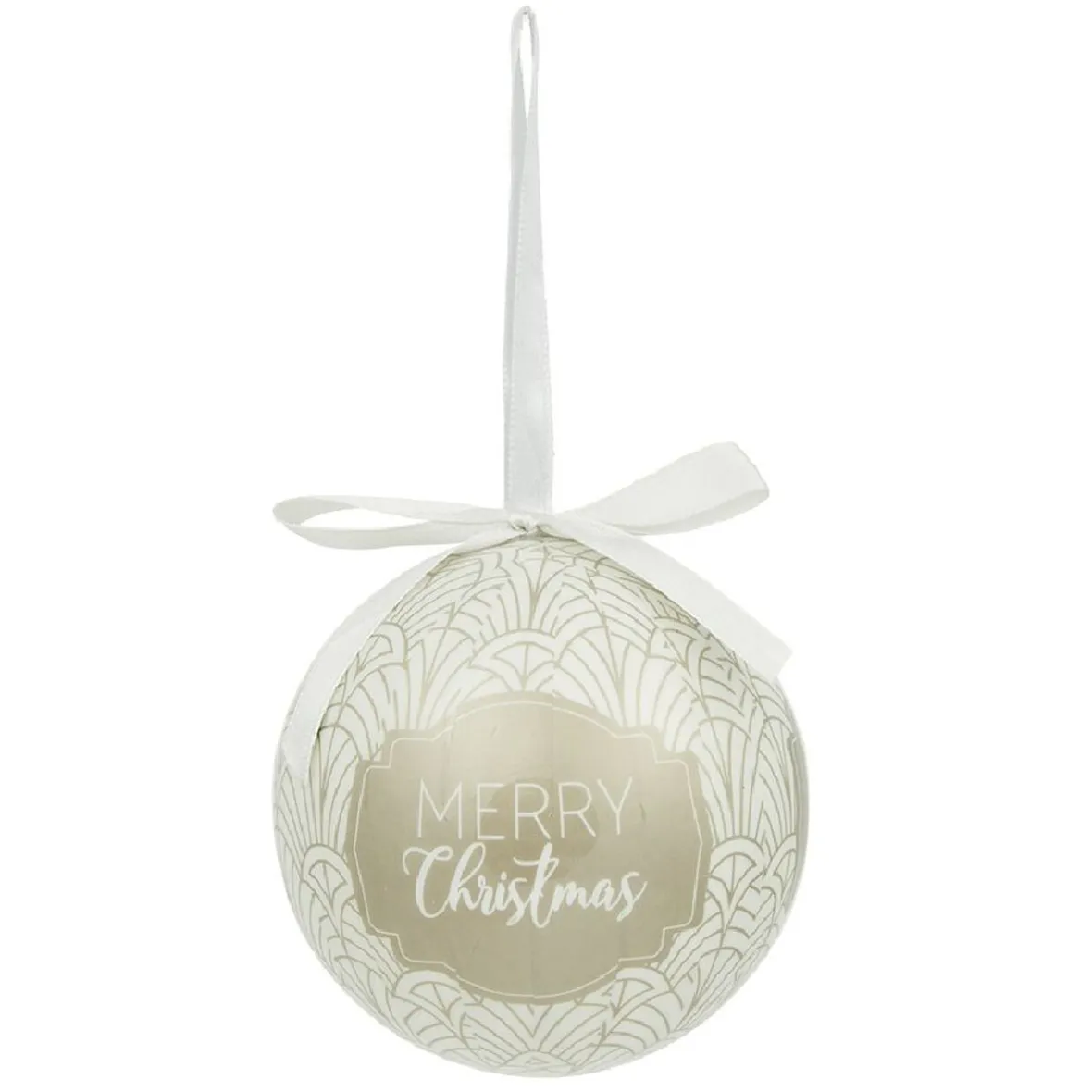 Boule de Noël motif et inscription Merry Christmas Ø8 cm-Gifi Discount