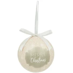 Boule de Noël motif et inscription Merry Christmas Ø8 cm-Gifi Discount