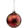 Boule de Noël motif flocon marron pailleté doré Ø8cm-Gifi Clearance