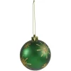 Boule de Noël motif flocon vert pailleté doré Ø8cm-Gifi Outlet