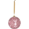 Boule de Noël motif médaillon rose et blanc Ø12cm-Gifi Discount