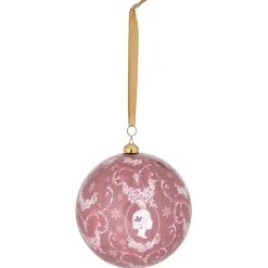 Boule de Noël motif médaillon rose et blanc Ø12cm-Gifi Discount