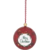 Boule de Noël motif Merry Christmas rouge Ø12cm-Gifi Online
