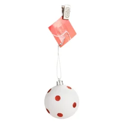 Boule de Noël motif pois rouge blanc-Gifi Discount