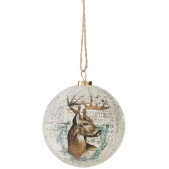 Boule de Noël motif renne à suspendre-Gifi