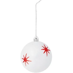 Boule de Noël motif étincelle Ø8cm - rouge/blanc/vert-Gifi
