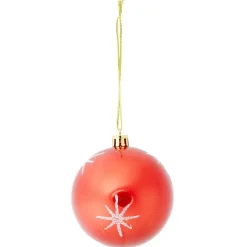 Boule de Noël motif étincelle Ø8cm - rouge/blanc/vert-Gifi
