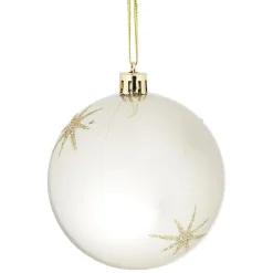 Boule de Noël motif étincelle Ø8cm - blanc/gris/doré-Gifi Online