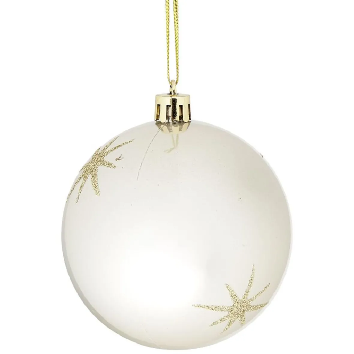 Boule de Noël motif étincelle Ø8cm - blanc/gris/doré-Gifi Online