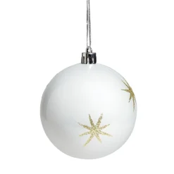 Boule de Noël motif étincelle Ø8cm - blanc/gris/doré-Gifi Online