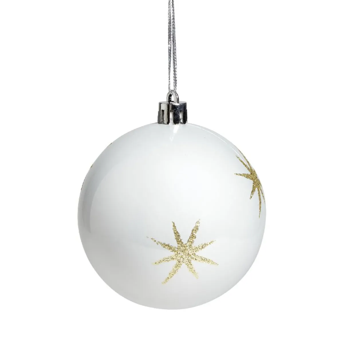 Boule de Noël motif étincelle Ø8cm - blanc/gris/doré-Gifi Online
