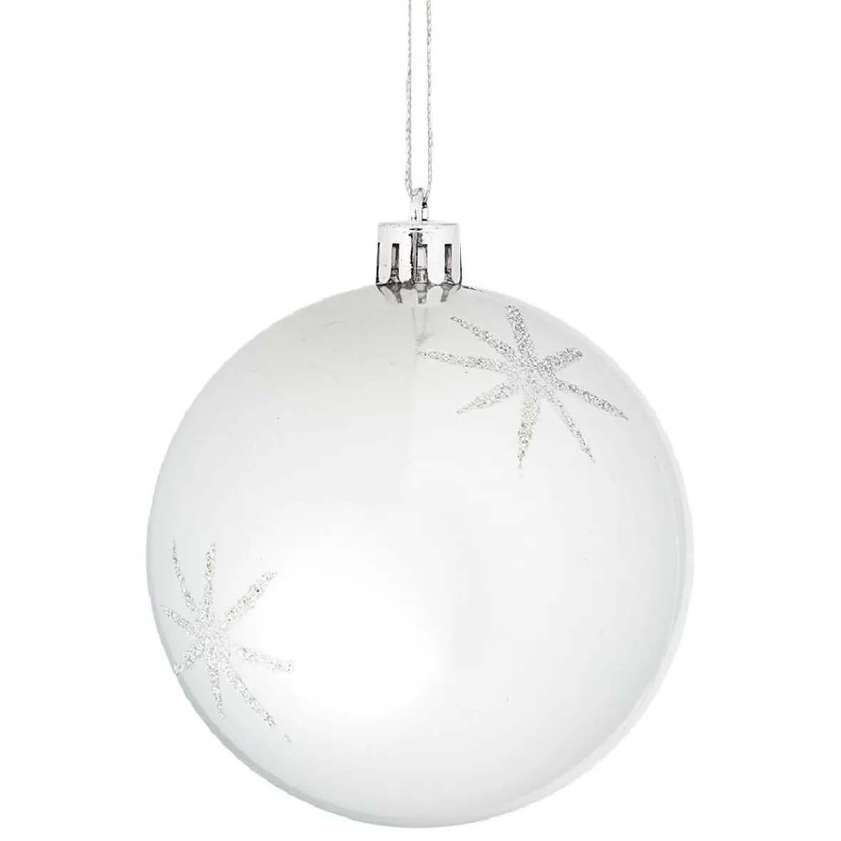 Boule de Noël motif étincelle Ø8cm - blanc/gris/doré-Gifi Online