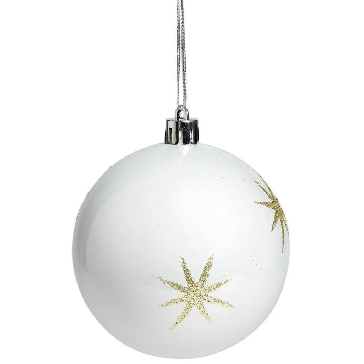 Boule de Noël motif étincelle Ø8cm - blanc/gris/doré-Gifi Online