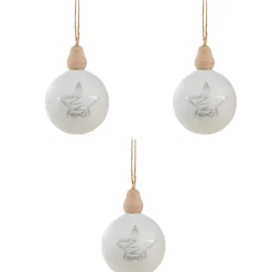 Boule de Noël motif étoile finition mate x3-Gifi New
