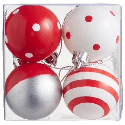 Boule de Noël motif traditionnel x 4-Gifi