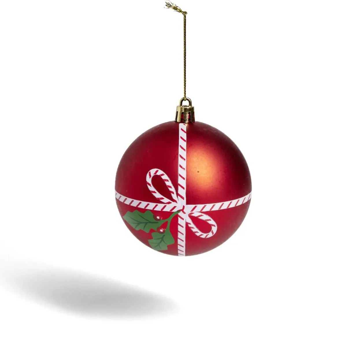 Boule de Noël motif traditionnel vert ou rouge Ø8cm - 2 coloris-Gifi Sale