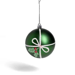 Boule de Noël motif traditionnel vert ou rouge Ø8cm - 2 coloris-Gifi Sale