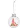 Boule de Noël ouverte avec licorne et sapin Ø8cm-Gifi Outlet