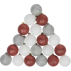 Boule de Noël pailleté rouge gris blanc x25-Gifi