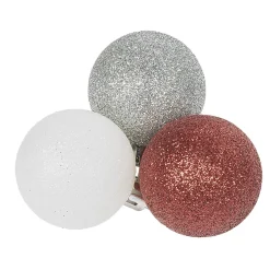 Boule de Noël pailleté rouge gris blanc x25-Gifi