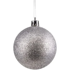 Boule de Noël pailletée argentée Ø6cm x6-Gifi Sale