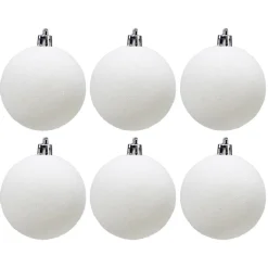 Boule de Noël pailletée blanche Ø6cm x6-Gifi Clearance