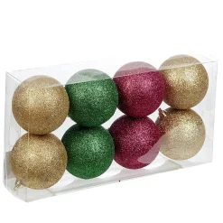 Boule de Noël pailletée multicolore x8-Gifi Clearance