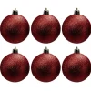 Boule de Noël pailletée rouges Ø6cm x6-Gifi New